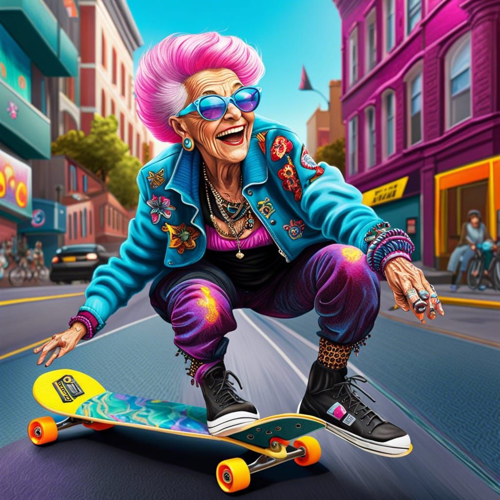 Grannies Gone Wild - Skateboard Edition
