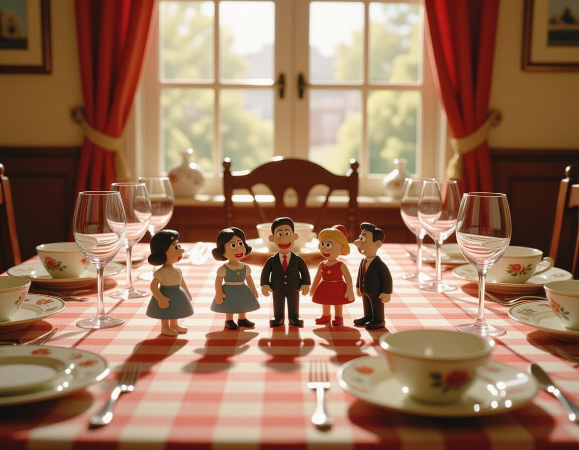 Claymation Hide-and-Seek on a Dining Table