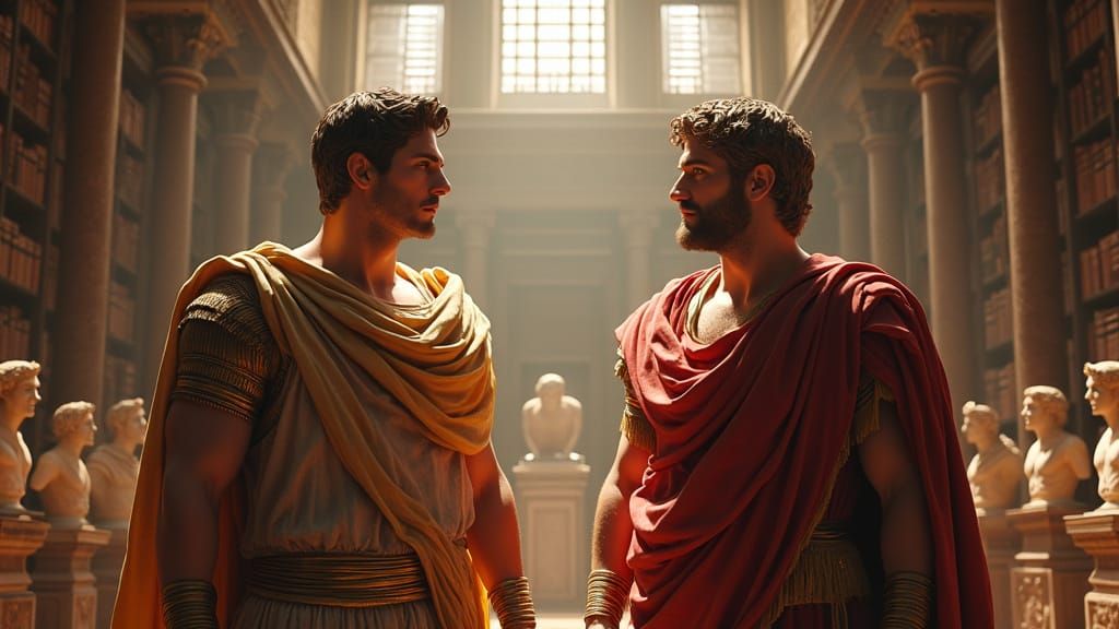 Grand Library Scene as Detailed Matte Painting