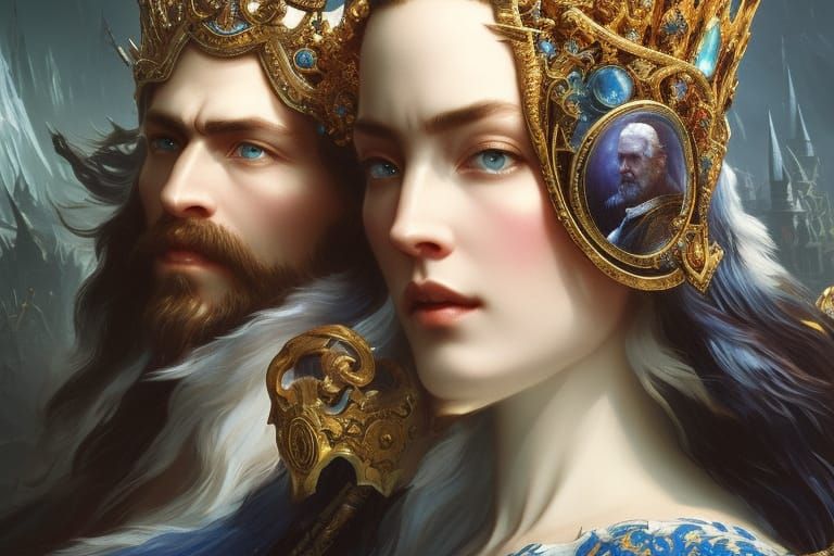 Lich King with Ornate Crown in Van Gogh Style