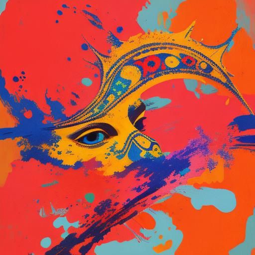 Picasso-esque Digital Art in Deep Yellow and Blue
