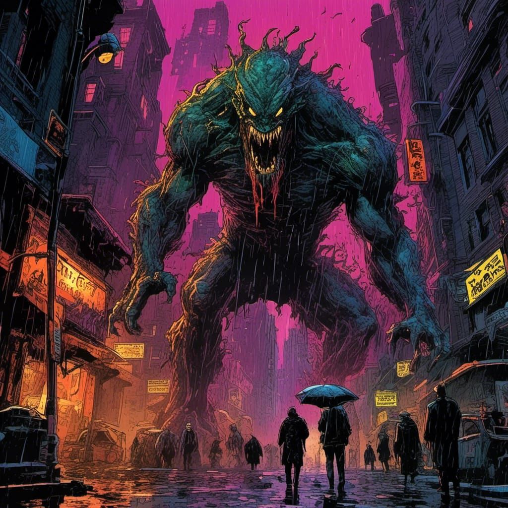 Scary Monster Terrorizes New York in Comic Style