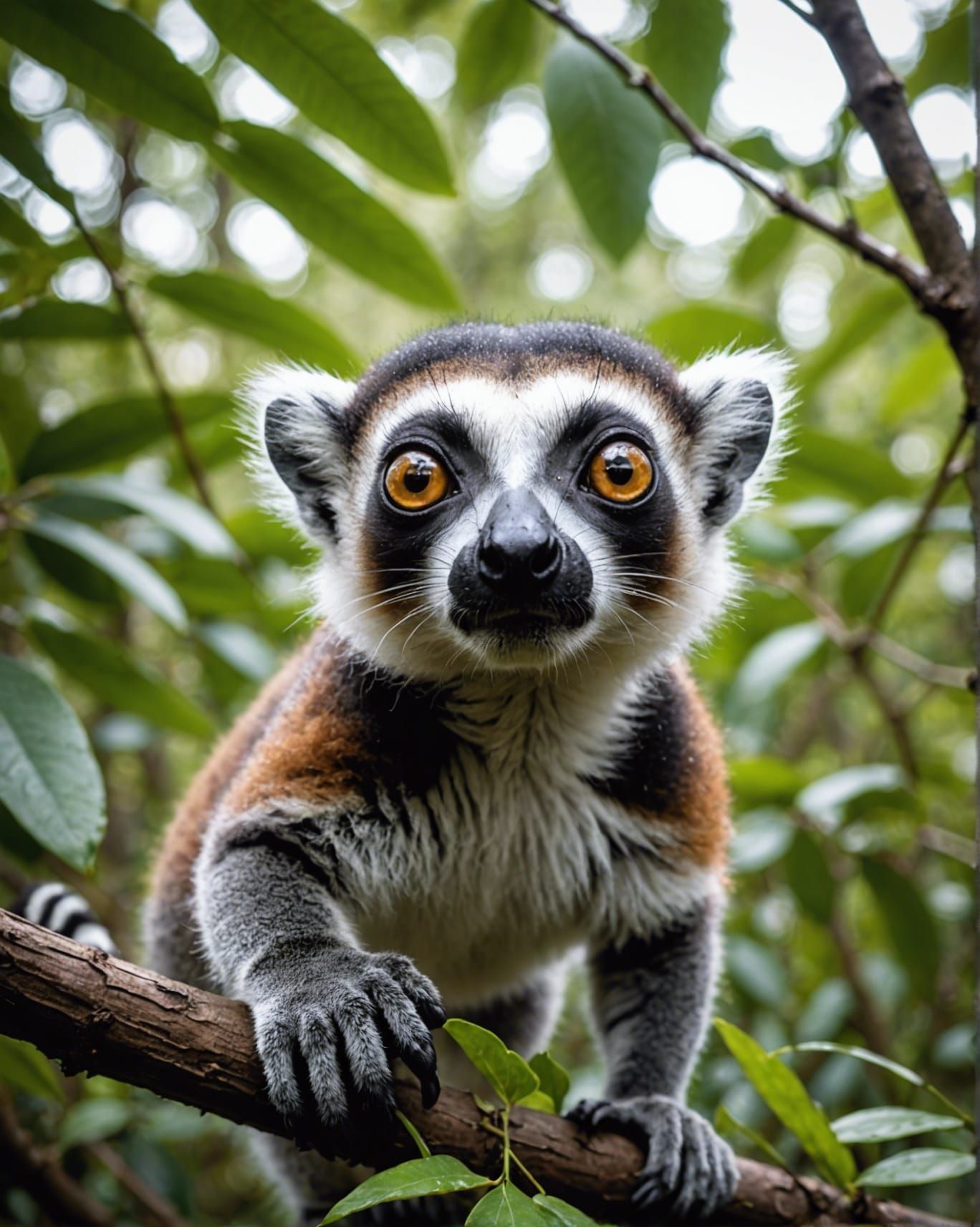 Lemur with Liquid Eyes in Natural Light