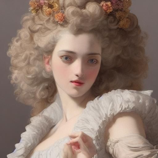 Woman in Louis XIV Costume as Fragonard Portrait