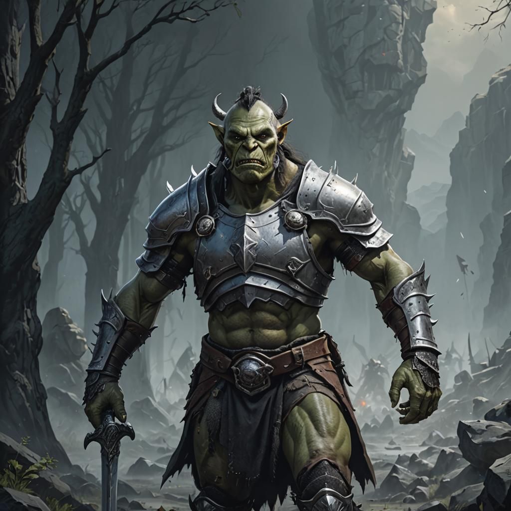 Handsome Orc Knight with Chiseled Features