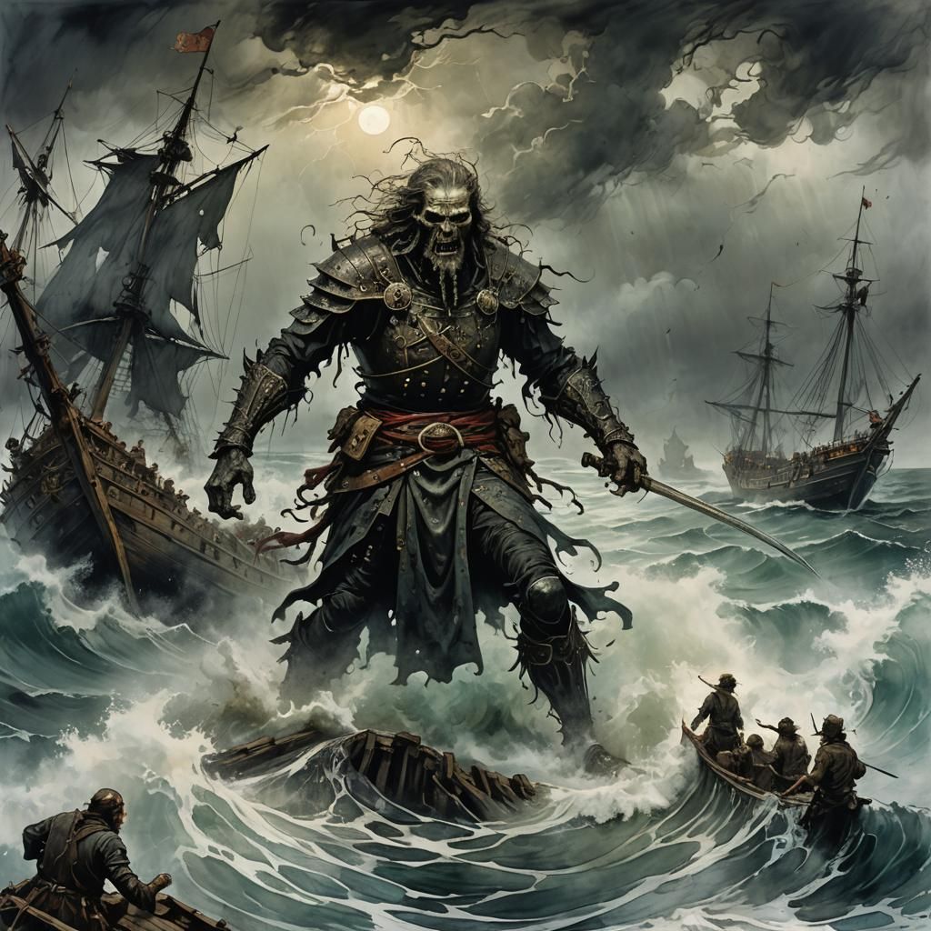 Eerie Encounter “The Giant Adamastor” from poem by CAMÕES