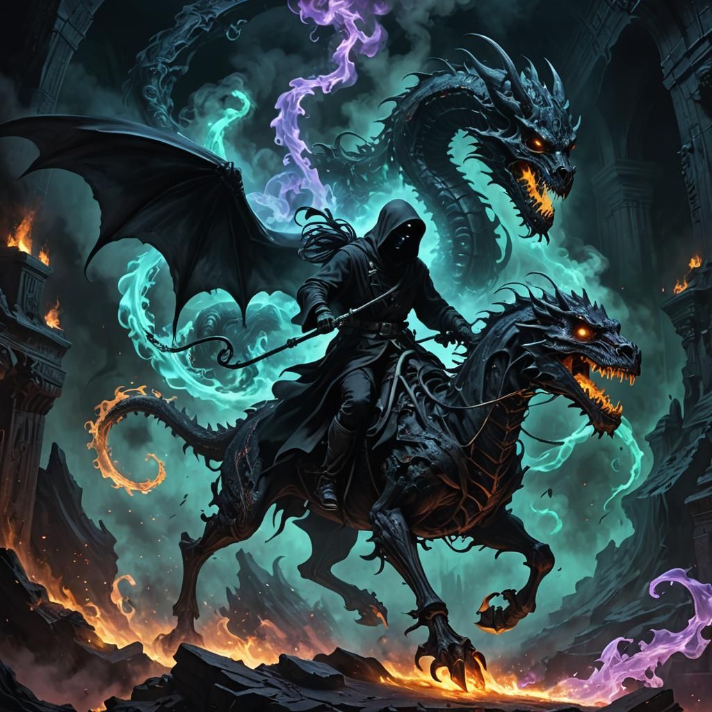 Grim Reaper on Dragon of Black Smoke