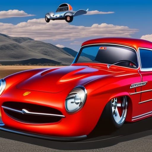 Lightning McQueen Cartoon Illustration in Disney Style