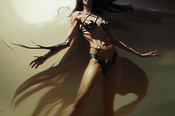 Dynamic Enchantress Goddess of Wind in Fantasy Art