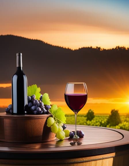 Wine at Sunset: National Geographic Style Photograph