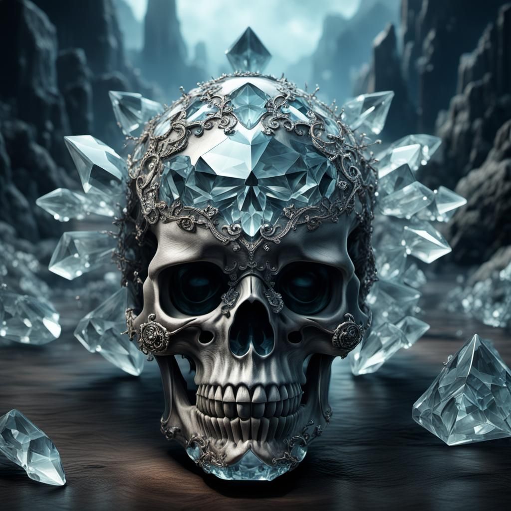 Stunning Crystal Skull Digital Matte Painting