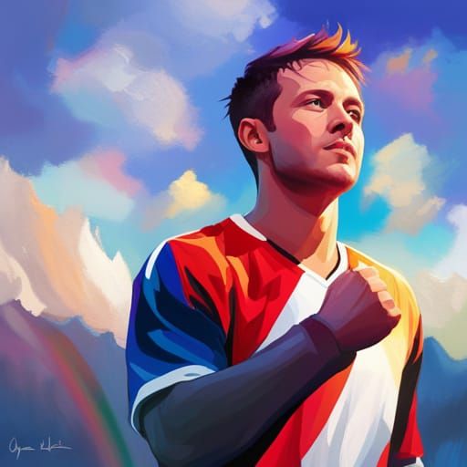 The beauty of a football player