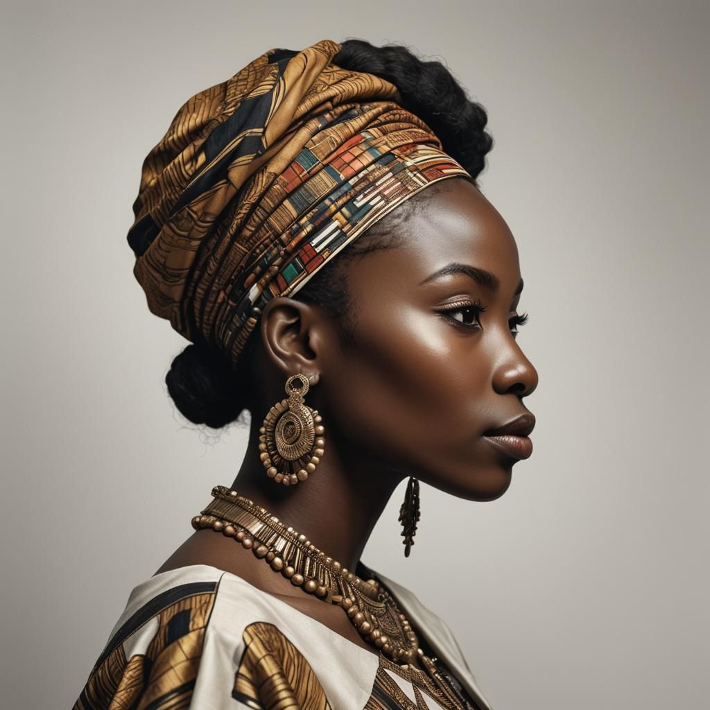 Elegant Side-View Portrait of an African Woman