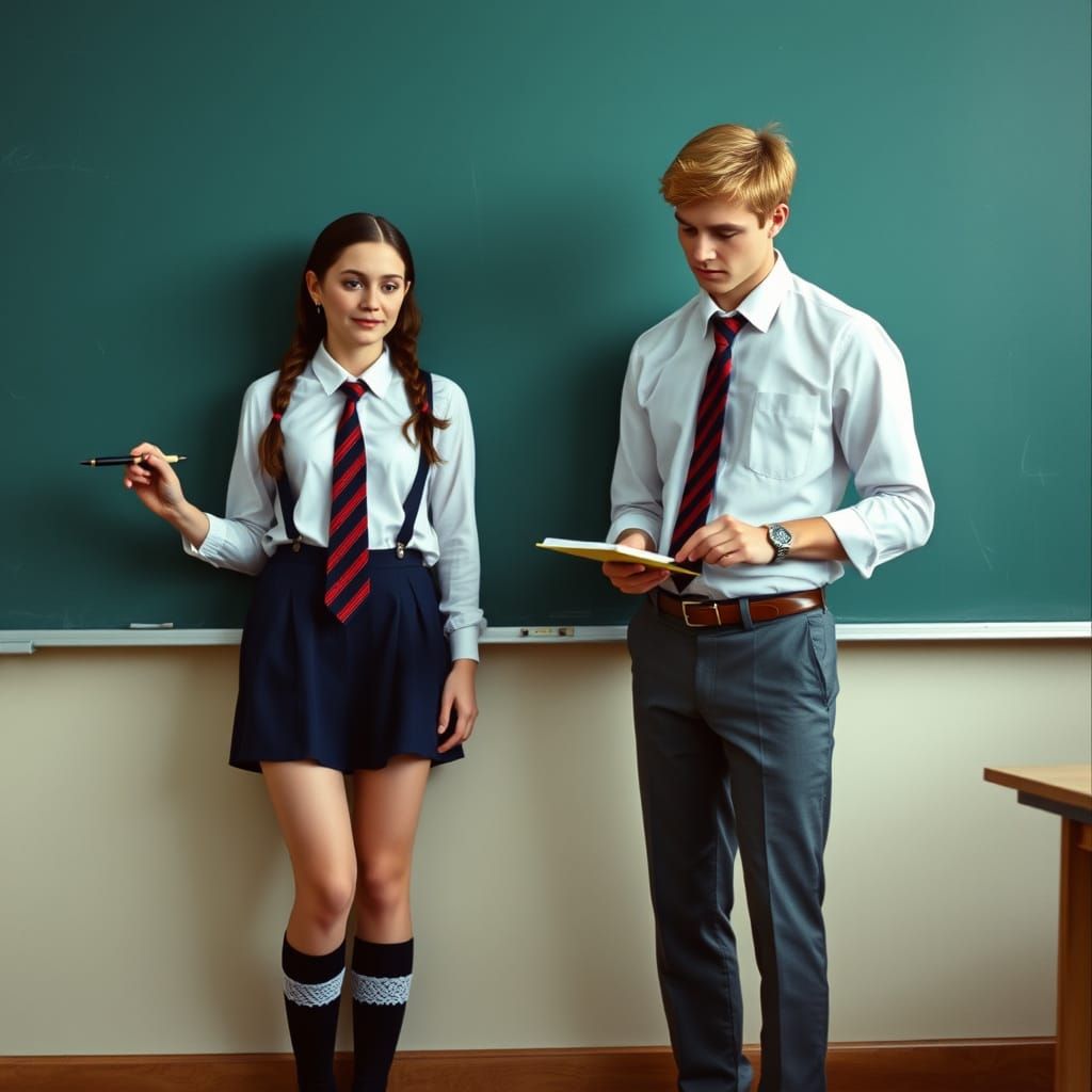Students in Classroom, Cinematic Film Still