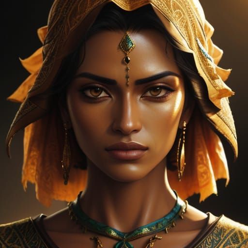 Arab Character Concept Art in Realistic Anime Style