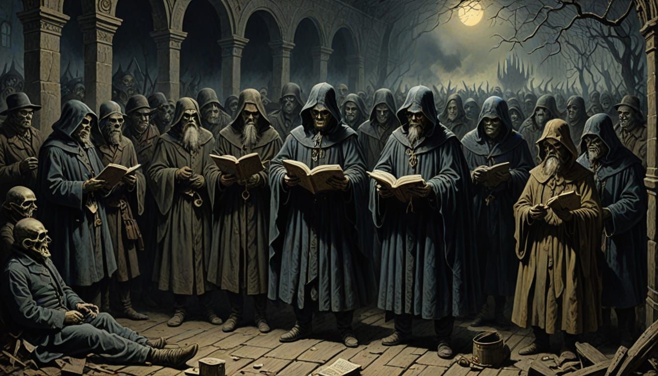 Horrific Vision of Tedious News in Doré Style