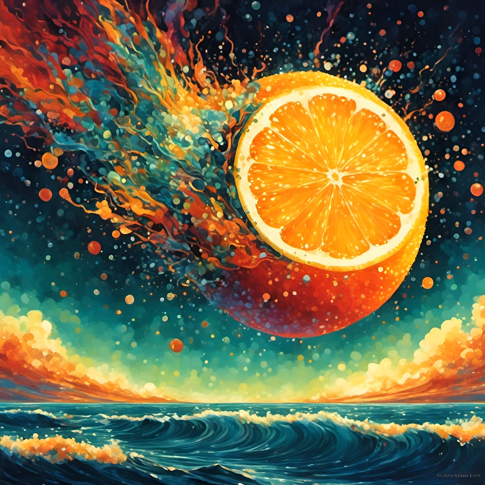 Vivid Citrus Comet in Sharp Focus