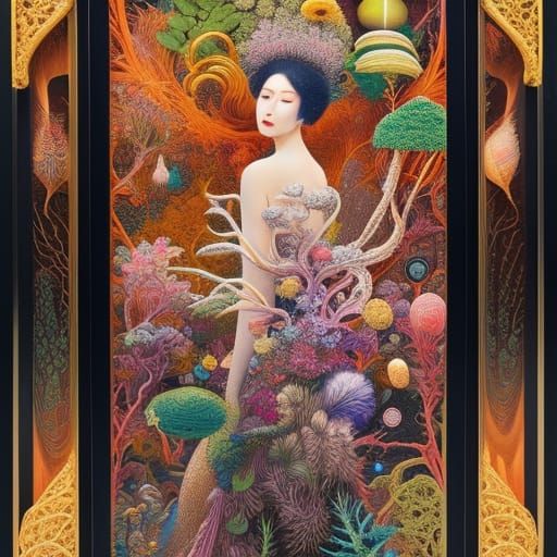 Mycelial Woman: A Networked Portrait in Rich Colors