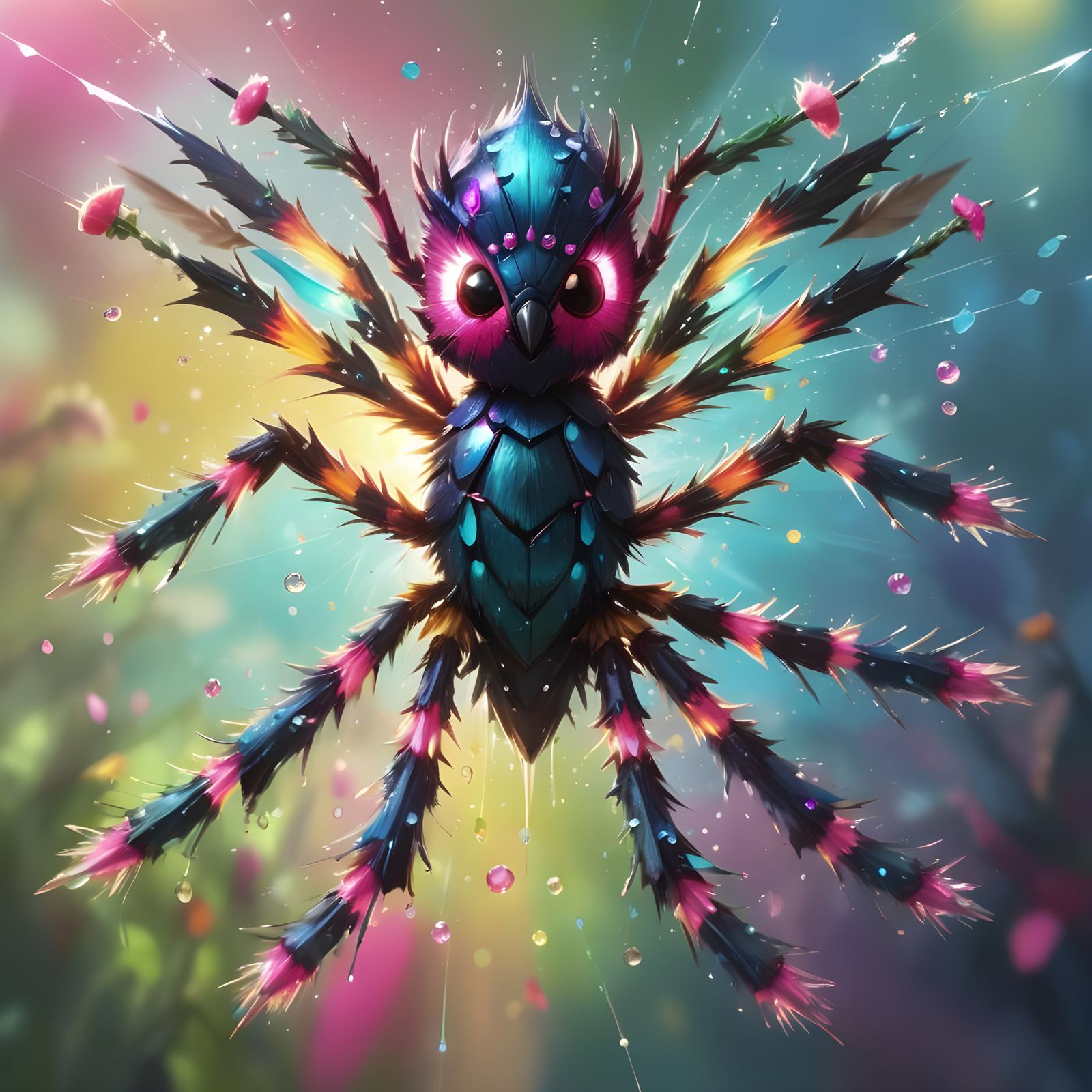 Spiky Spider vs Fairies in Candy Art Style