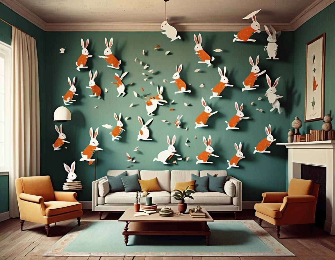 Paper Bunnies Leap from Fantasy Book