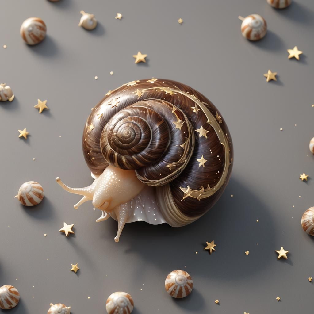 Snail Shell Star Pattern in 3D Anime Art