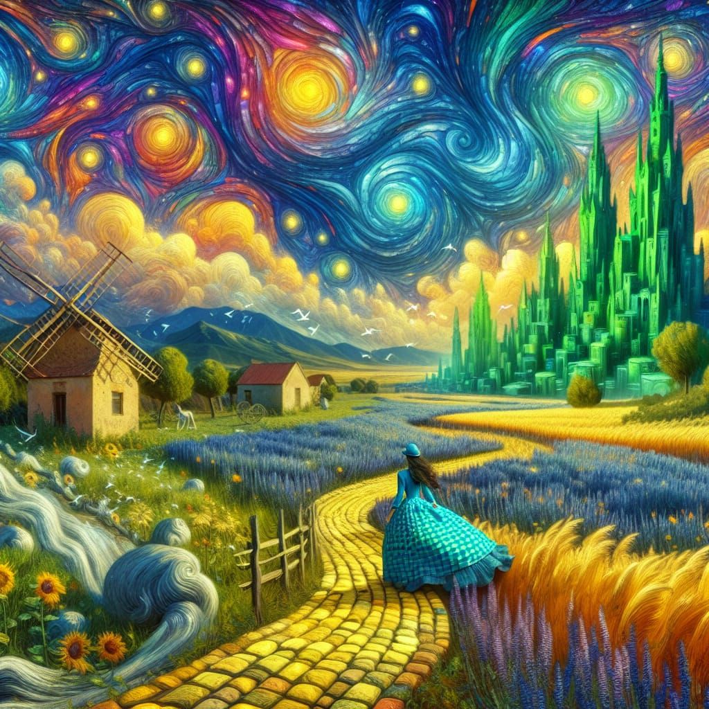 Emerald City Dreamscape in Surrealist Style