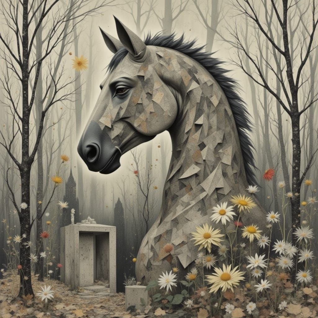 Abstract AI-Generated Design with Mixed Textures