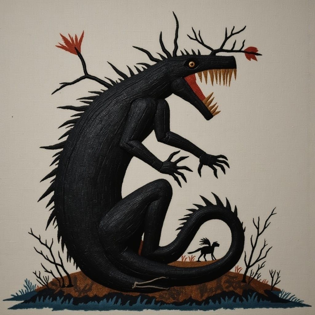 Stone Age Silhouette of a Smilodon