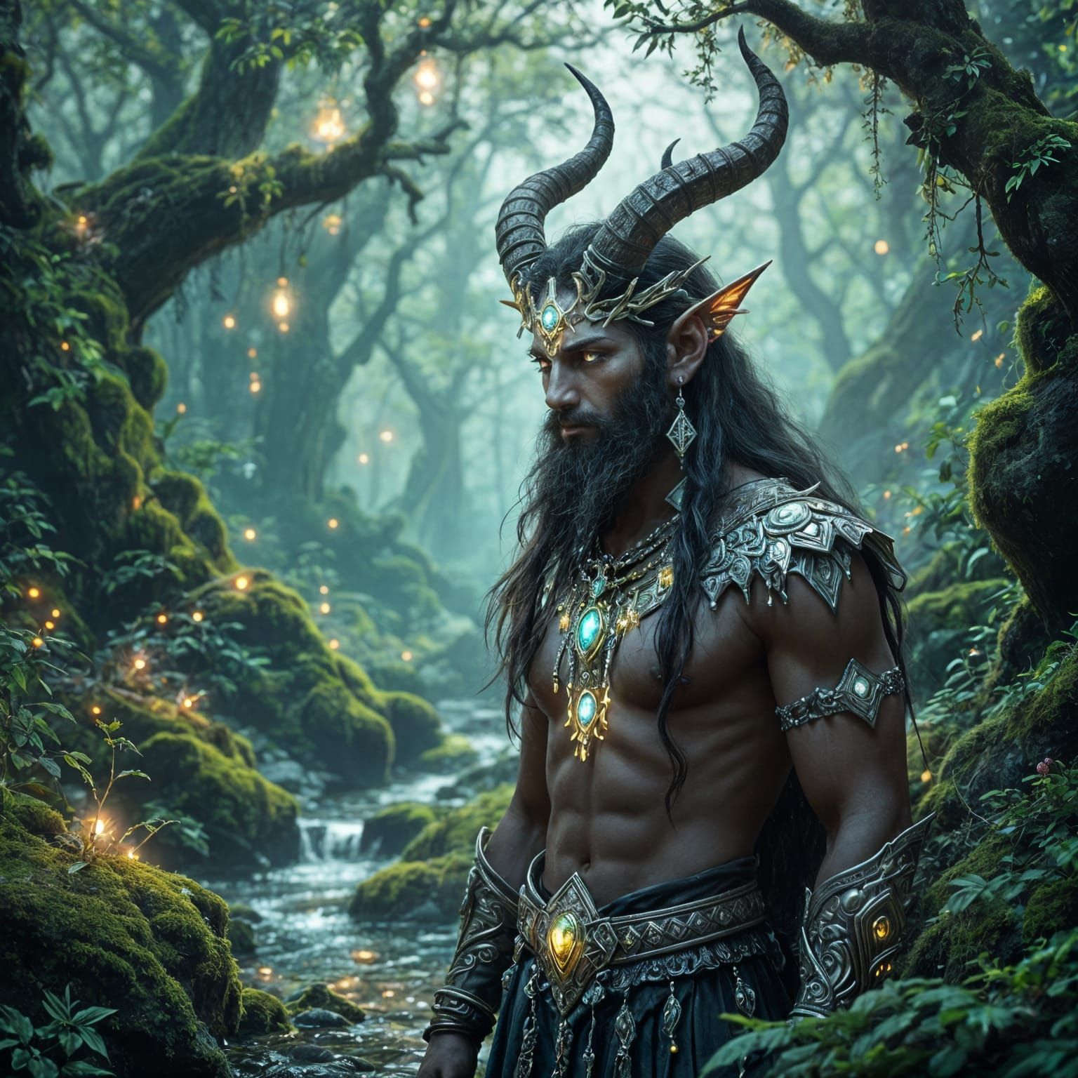 Majestic Satyr in Enchanted Forest