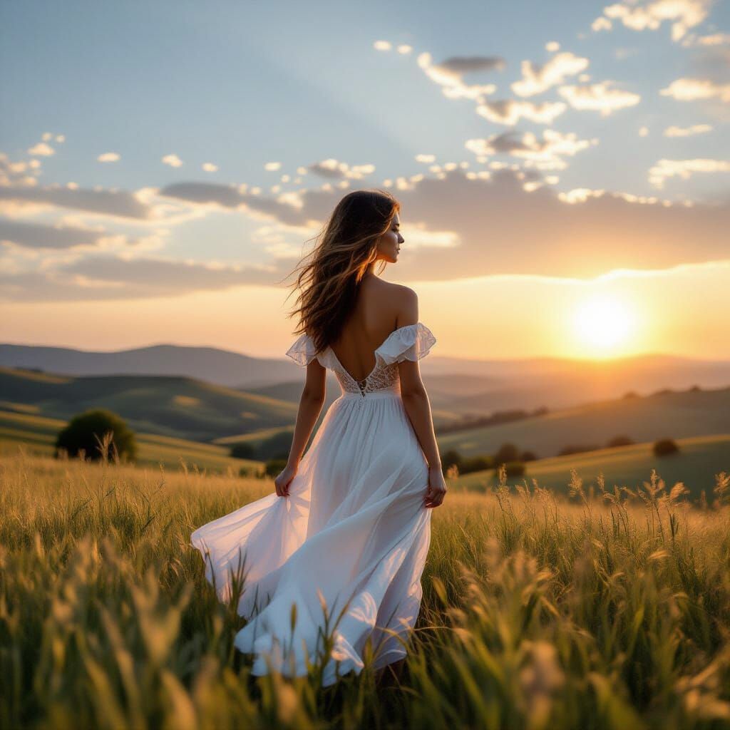 Dreamy Landscape Featuring a Woman