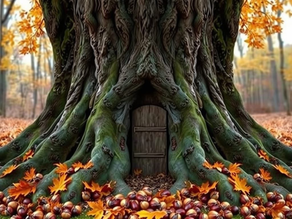 Miniature Door in Ancient Oak Roots