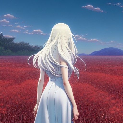 Woman in Lycoris Field: Ink Illustration