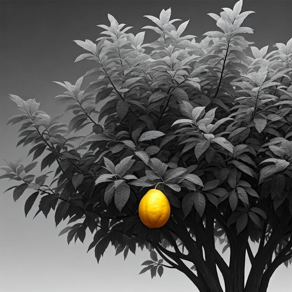 Monochrome Etrog Tree with a Burst of Color