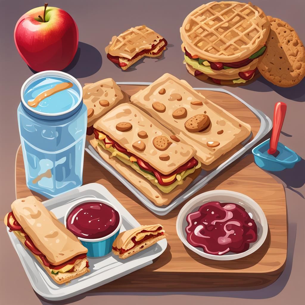 Kid's Lunchbox: Sandwich, Cookie, Burrito, Apple