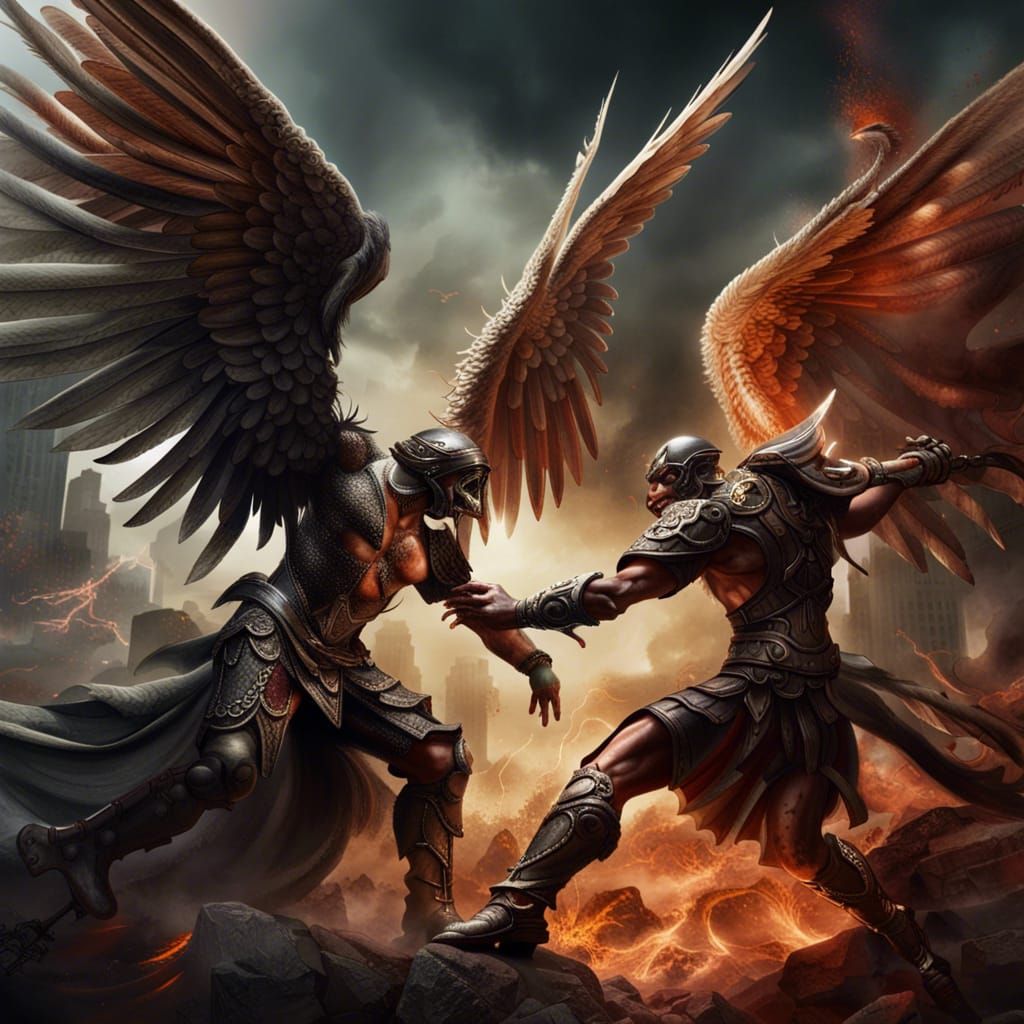 Epic Battle Between Angel and Demon