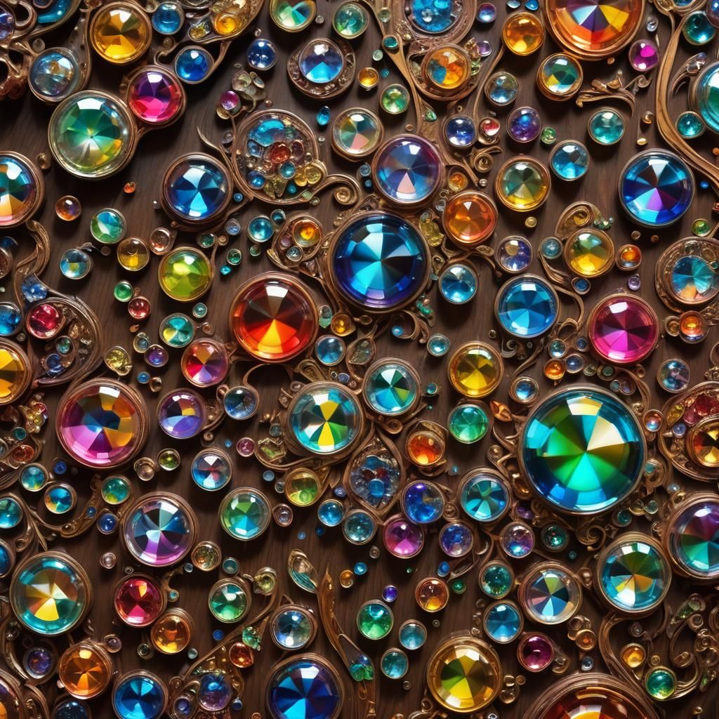 Iridescent Glass Figurines in Art Nouveau Style