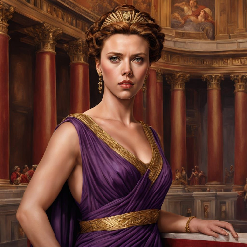 Scarlett Johansson as Roman Senator in Palace