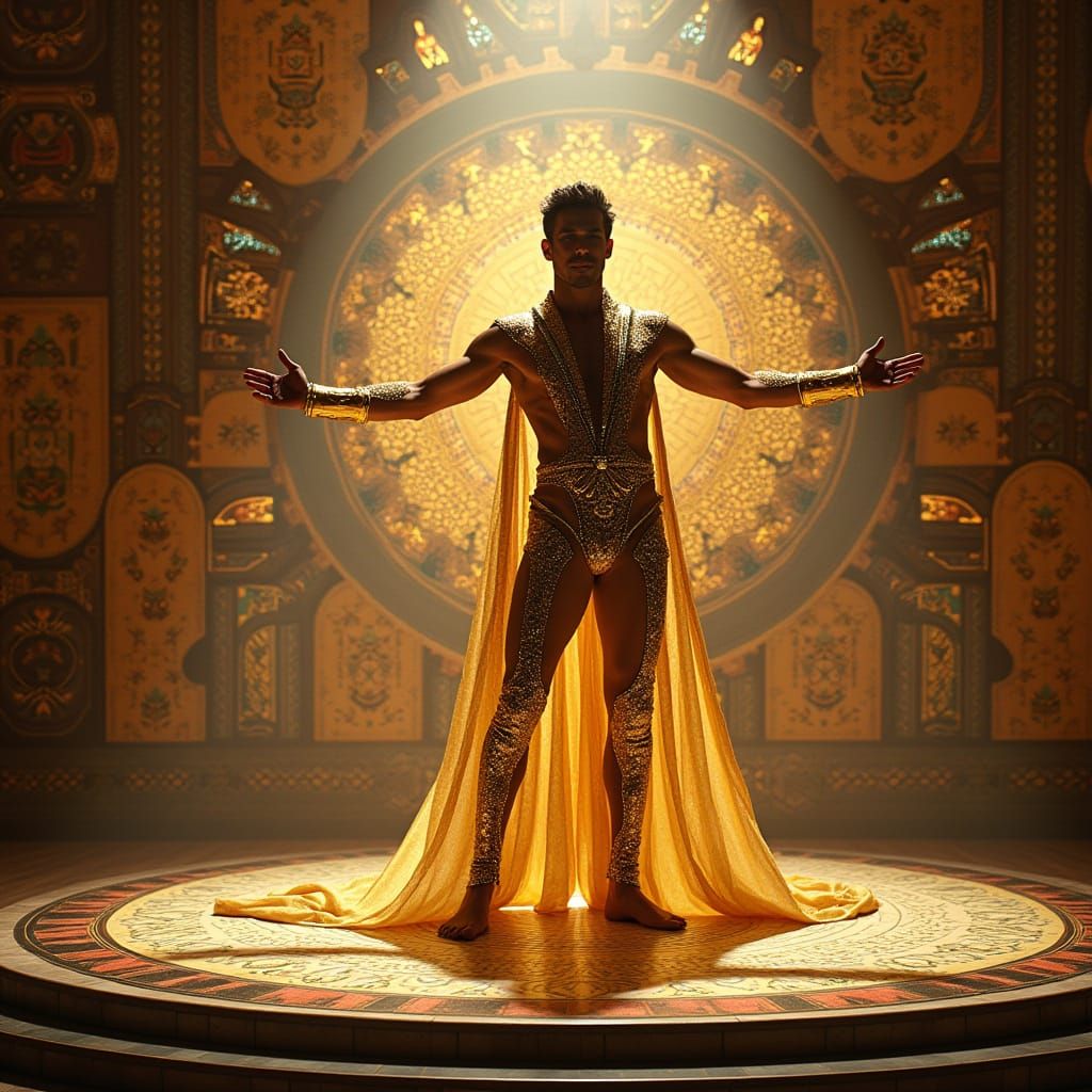 Pop Star in Byzantine Mosaic Style