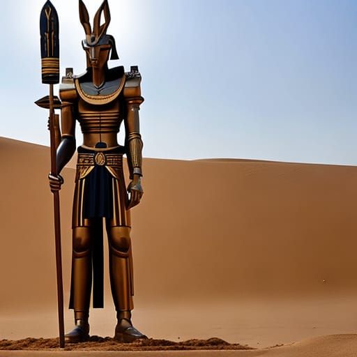 Anubis as Robot God Sand Statue