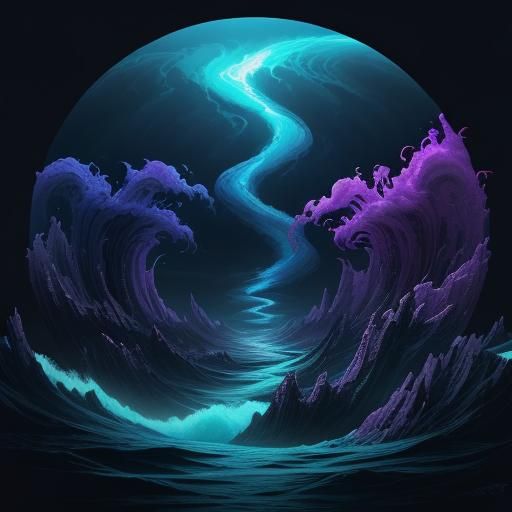 Surreal Vortex Sweeping Sky: A Digital Matte Painting