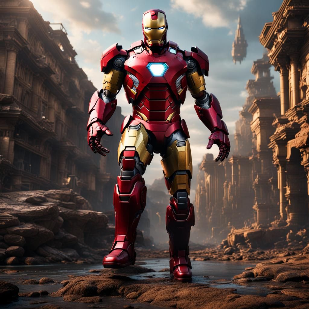 Detailed Matte Painting of Iron Man in 8k