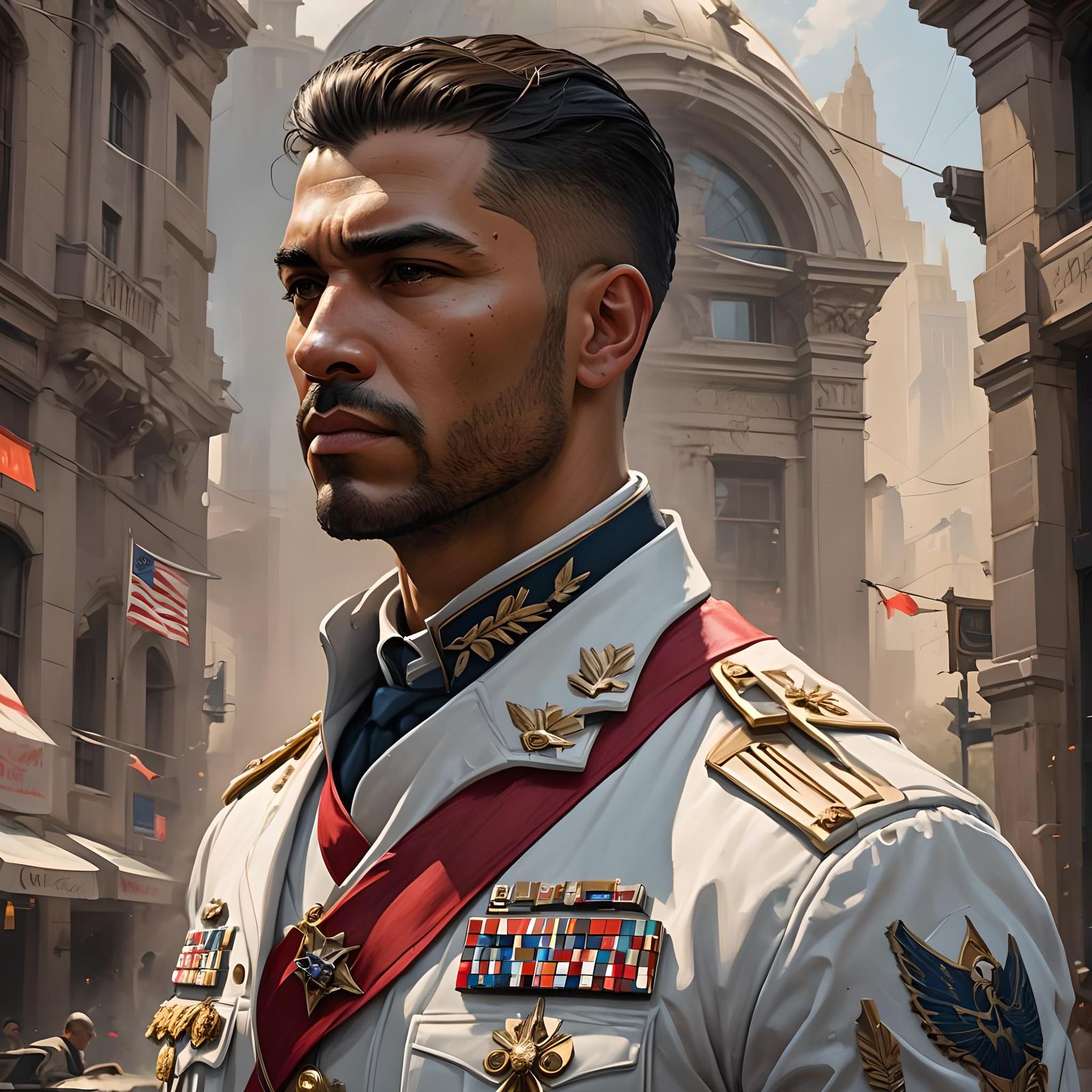 Hispanic American General Portrait in High Resolution