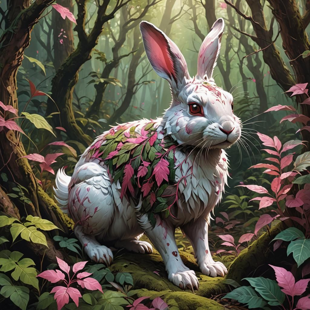 Fantasy Rabbit in Forest Concept Art