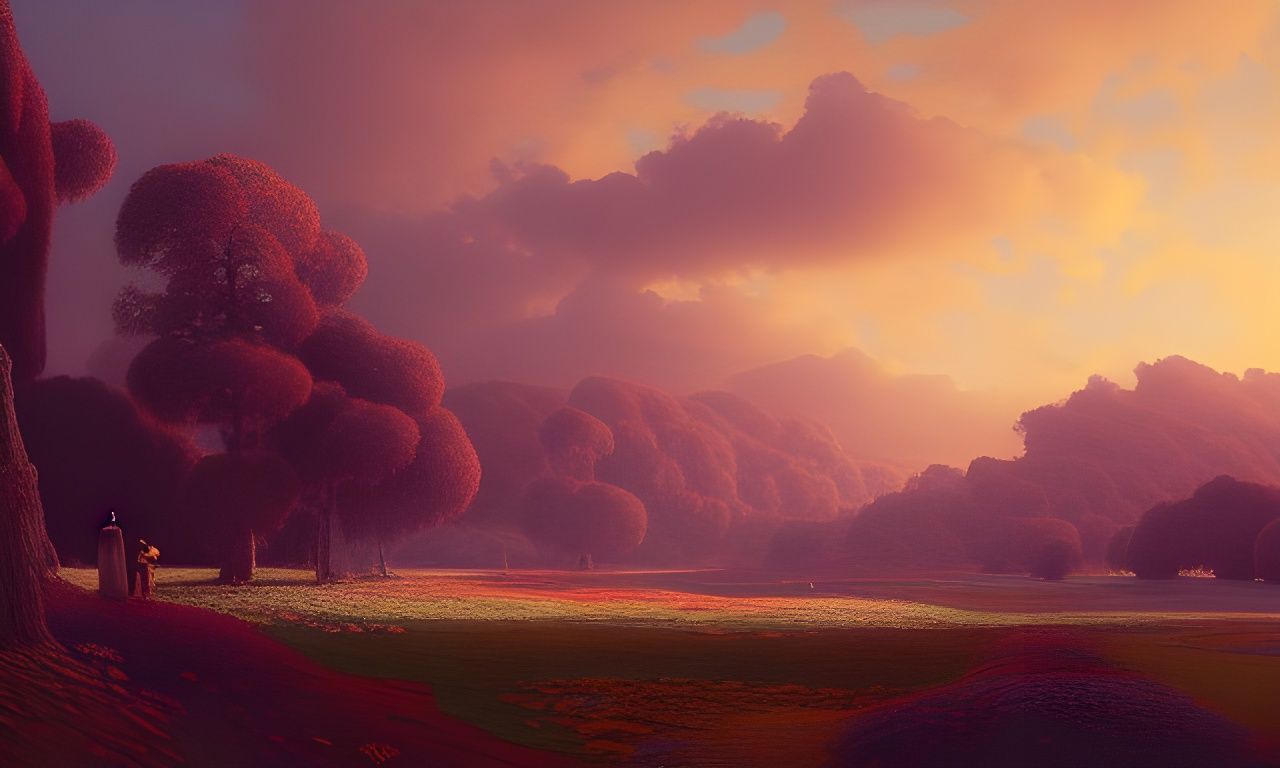 Hypermaximalist British Landscape in 3D Shading