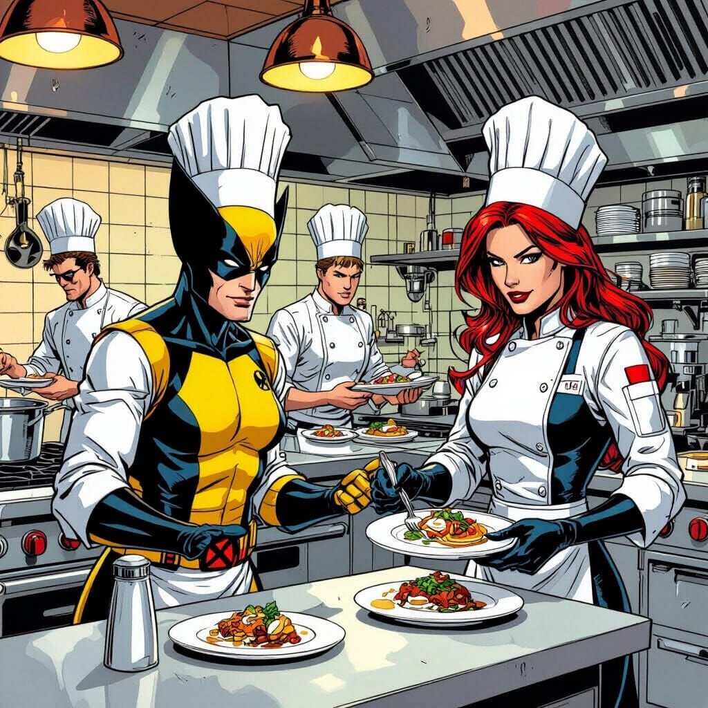 X-Men Chefs Serve Patrons in Comic Book Style