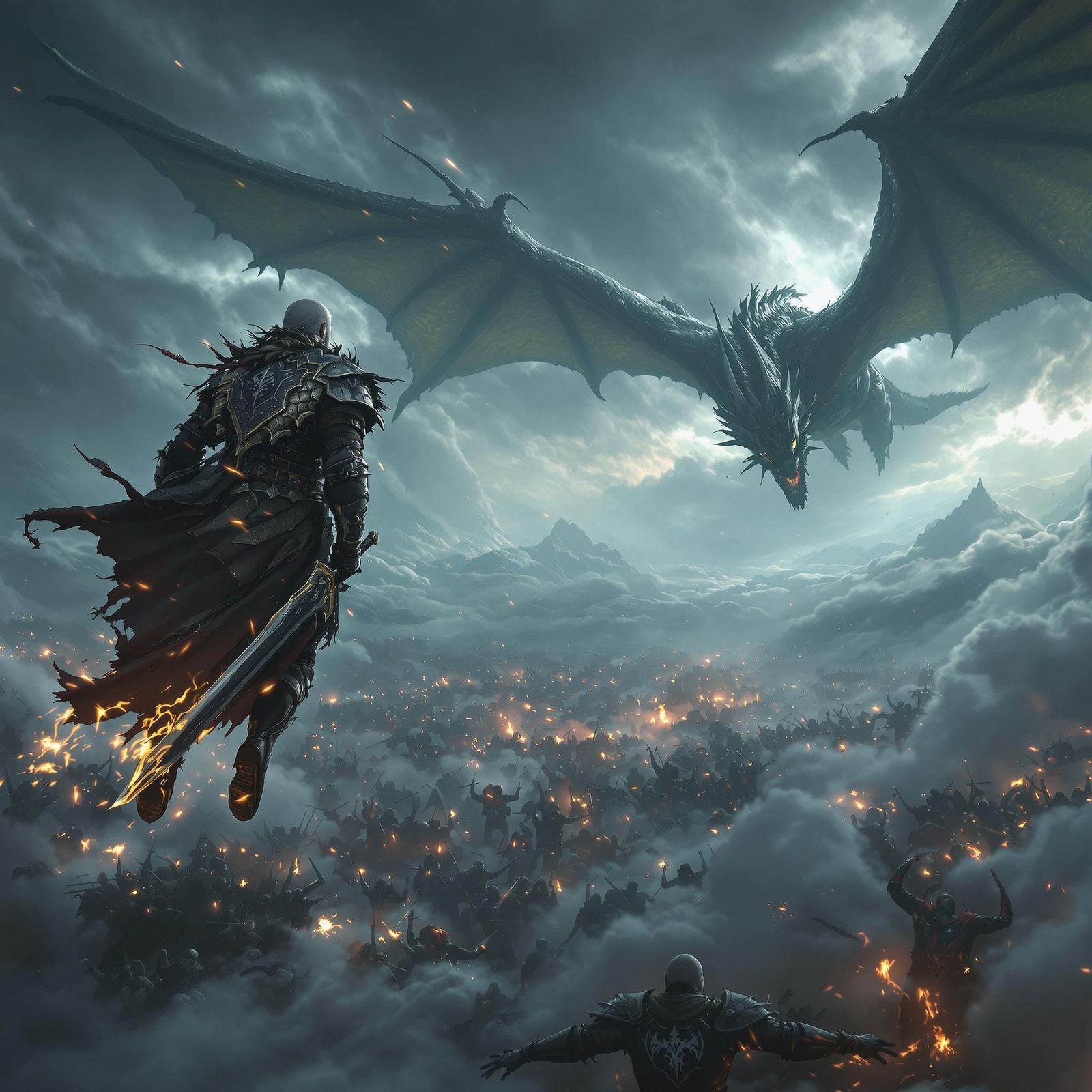 Dragonborn Defiant: Battle-Worn Nord Warrior vs. Alduin