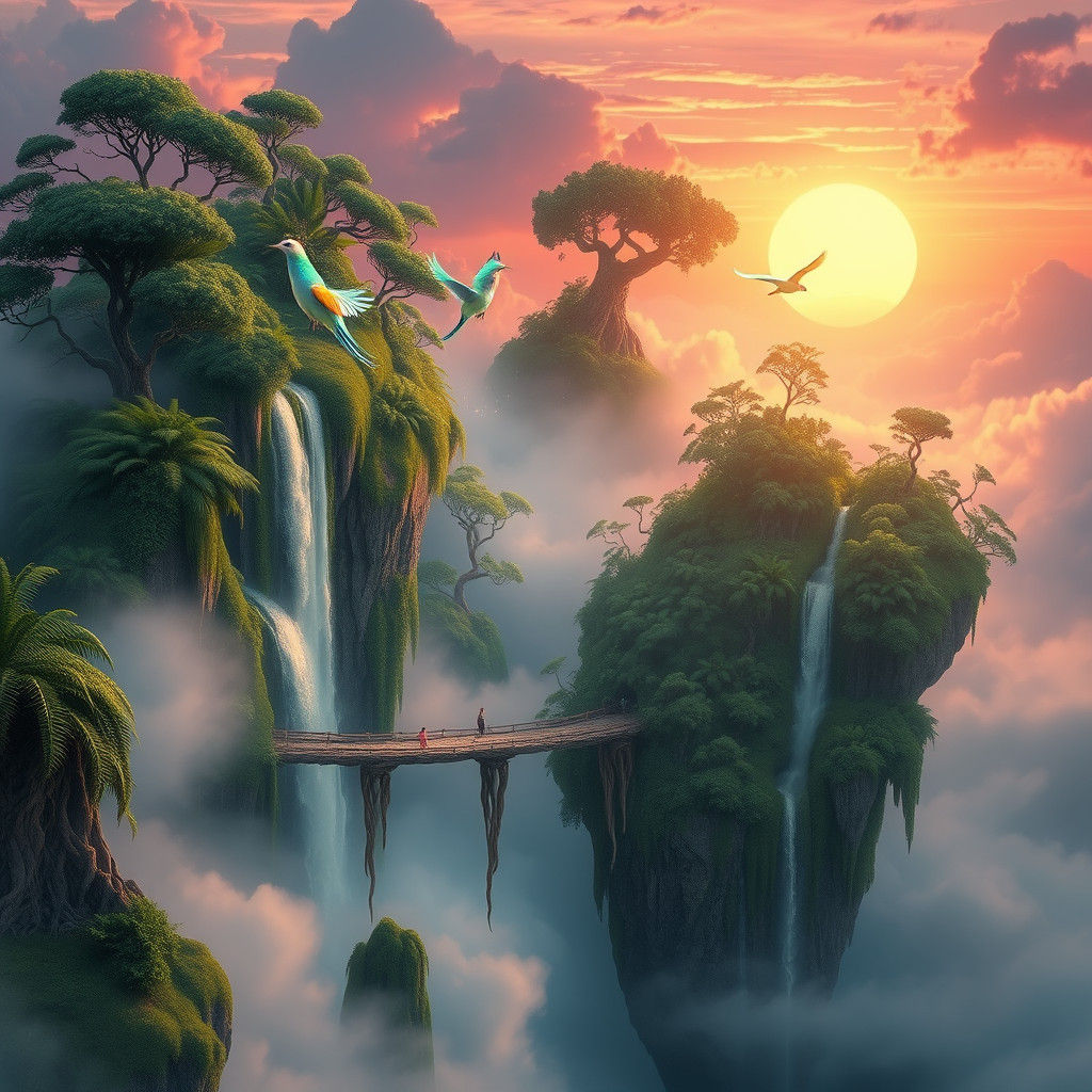Floating Islands: A Miyazaki-Inspired Fantasy Landscape