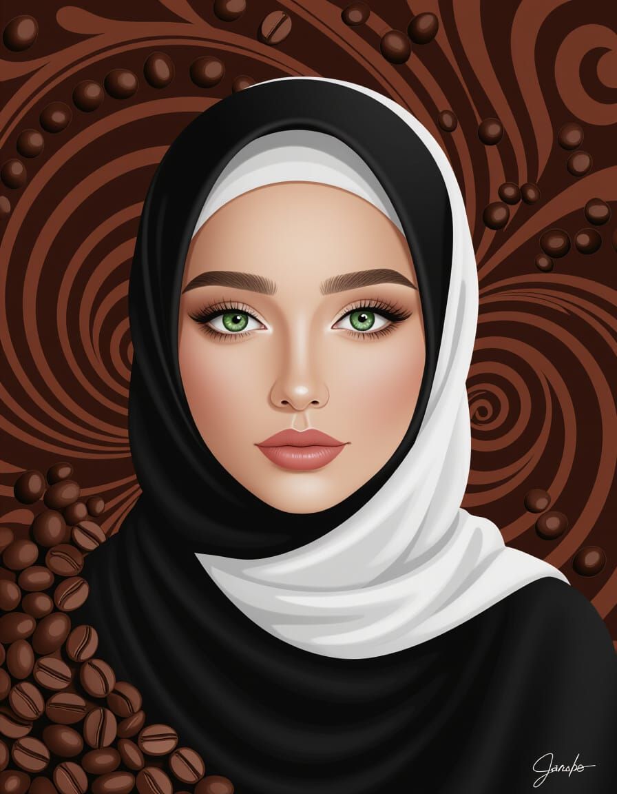 Hyper-Realistic Portrait of a Woman in a Hijab