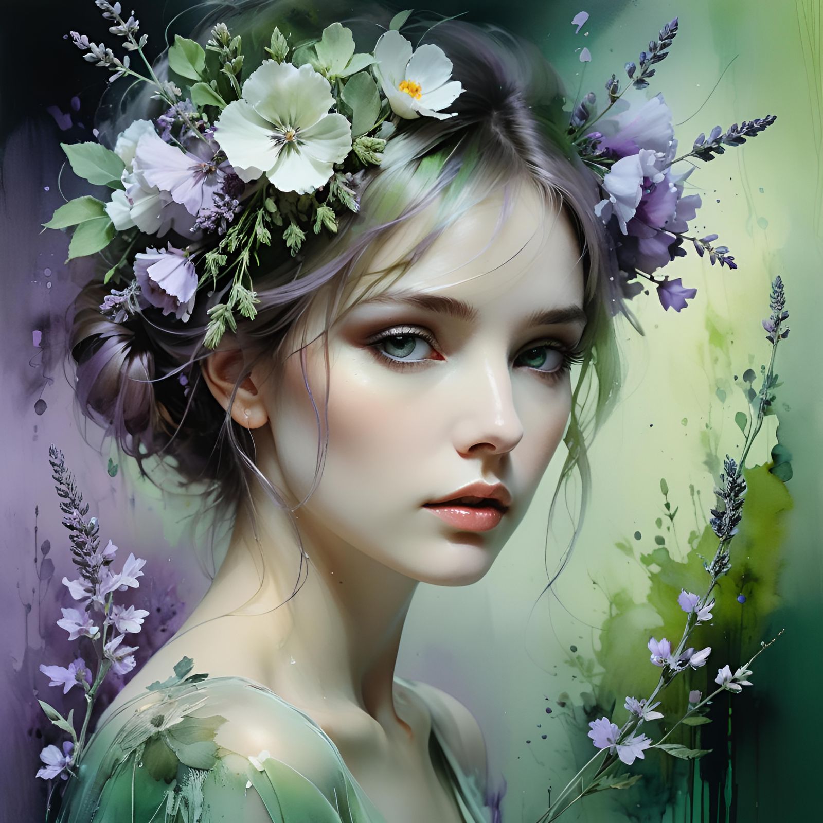 Dreamy Surreal Portrait in Vintage Photograph Style