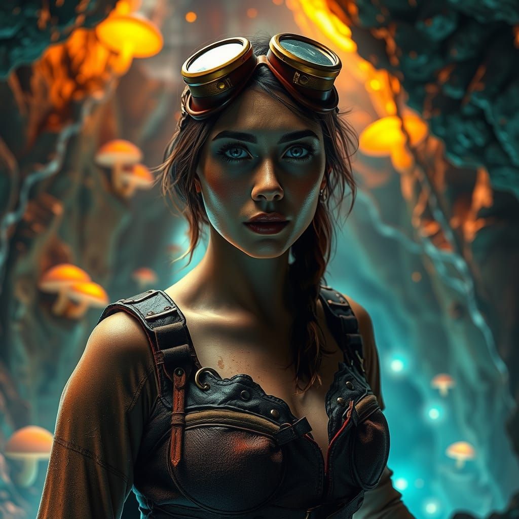 Steampunk Explorer at Underground Crystal Cavern